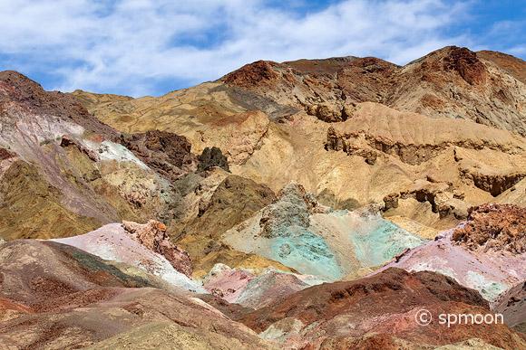 Colorful Volcanic Rocks at Artist's Palette, Death Valley National Park, CA.