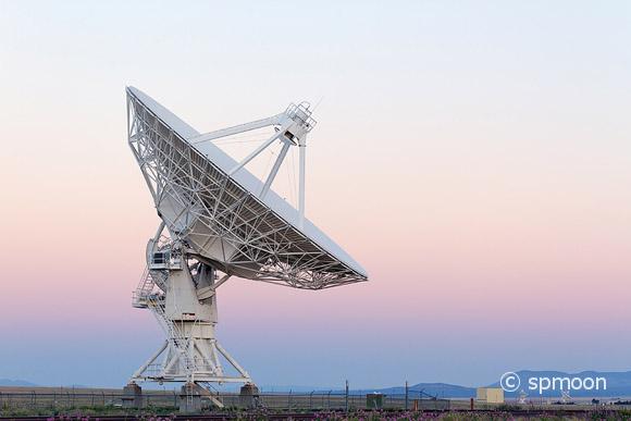 Radio Telescope at Sunrise, VLA, New Mexico