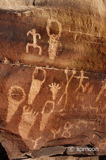 Ancient petroglyphs in Gold Butte area, Nevada