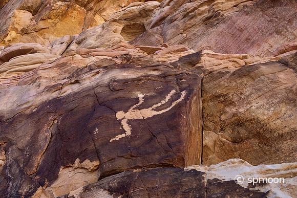 Falling man petroglyph in Gold Butte area, Nevada
