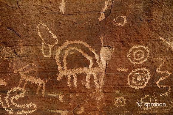 Ancient petroglyphs of tortoise in Gold Butte area, Nevada