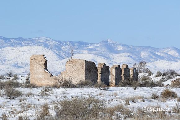 Fort Craig Commanding Officers Quarters Ruin in Winter, New Mexico