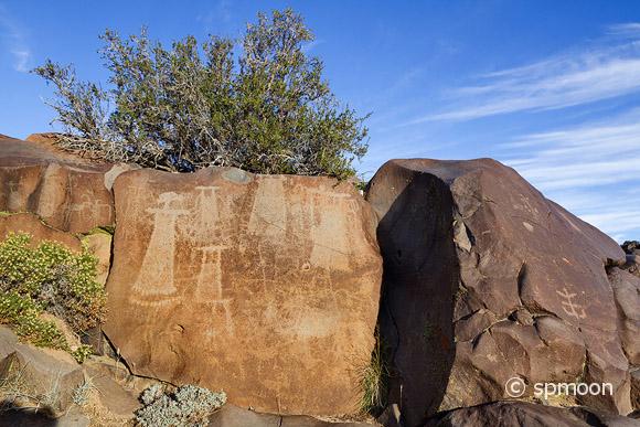 Petroglyphs of anthropomorphic figures, Coso Rock Art District near Ridgecrest, CA