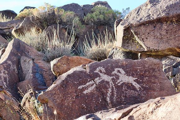 Ancient petroglyphs at Coso Rock Arit District, near Ridgecrest, CA